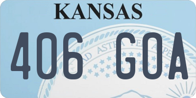 KS license plate 406GOA