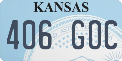 KS license plate 406GOC