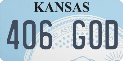KS license plate 406GOD