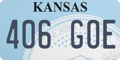 KS license plate 406GOE