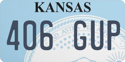 KS license plate 406GUP