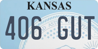 KS license plate 406GUT
