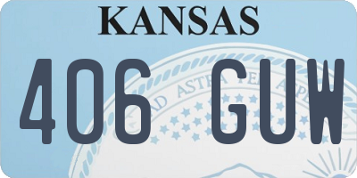 KS license plate 406GUW