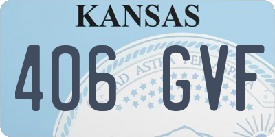 KS license plate 406GVF