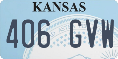 KS license plate 406GVW