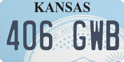 KS license plate 406GWB