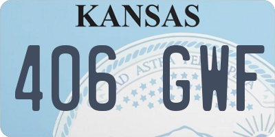 KS license plate 406GWF