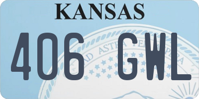 KS license plate 406GWL