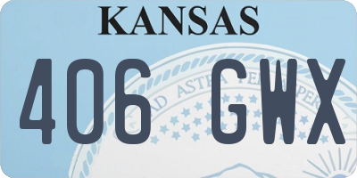 KS license plate 406GWX