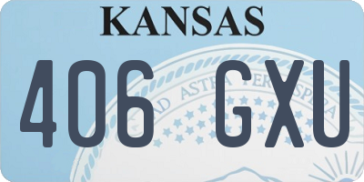 KS license plate 406GXU