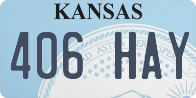 KS license plate 406HAY