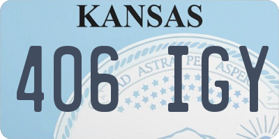 KS license plate 406IGY