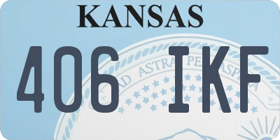 KS license plate 406IKF