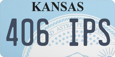 KS license plate 406IPS