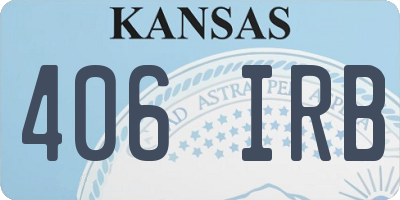 KS license plate 406IRB
