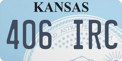 KS license plate 406IRC