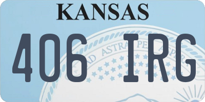 KS license plate 406IRG