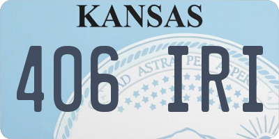 KS license plate 406IRI