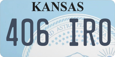 KS license plate 406IRO