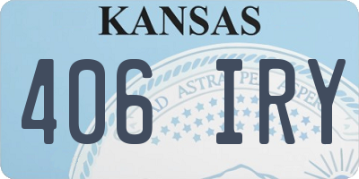 KS license plate 406IRY
