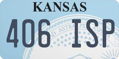 KS license plate 406ISP