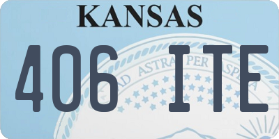 KS license plate 406ITE