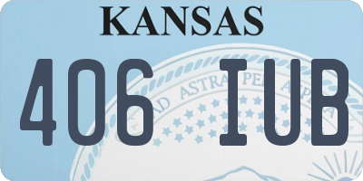 KS license plate 406IUB