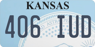 KS license plate 406IUD