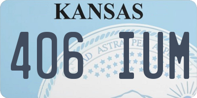 KS license plate 406IUM