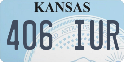 KS license plate 406IUR