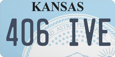 KS license plate 406IVE