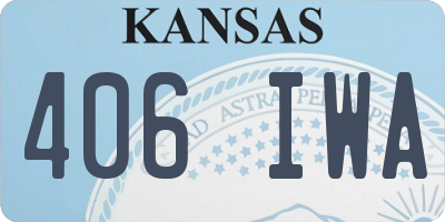 KS license plate 406IWA