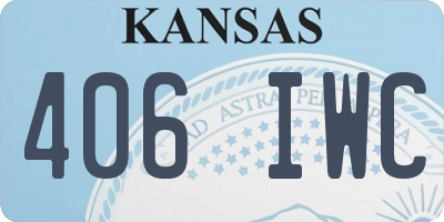 KS license plate 406IWC