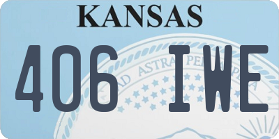 KS license plate 406IWE