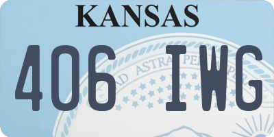 KS license plate 406IWG