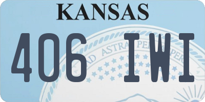 KS license plate 406IWI