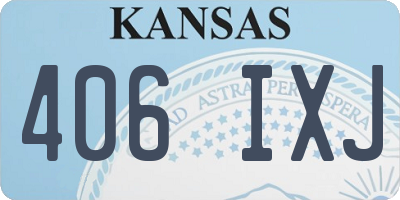 KS license plate 406IXJ
