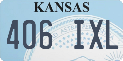KS license plate 406IXL