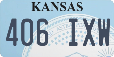 KS license plate 406IXW