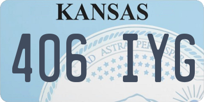 KS license plate 406IYG