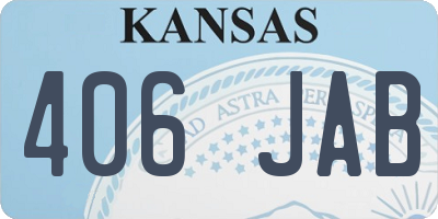 KS license plate 406JAB
