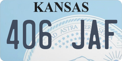 KS license plate 406JAF