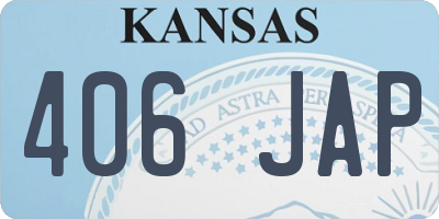 KS license plate 406JAP