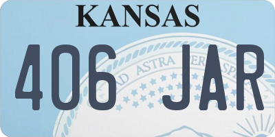 KS license plate 406JAR