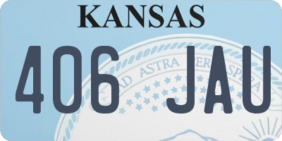 KS license plate 406JAU