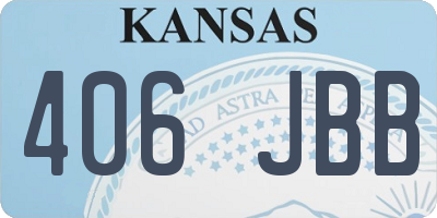 KS license plate 406JBB