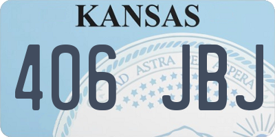 KS license plate 406JBJ