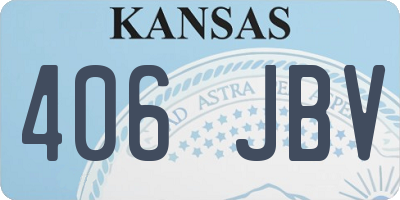KS license plate 406JBV