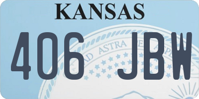 KS license plate 406JBW