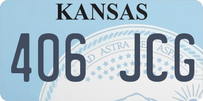 KS license plate 406JCG